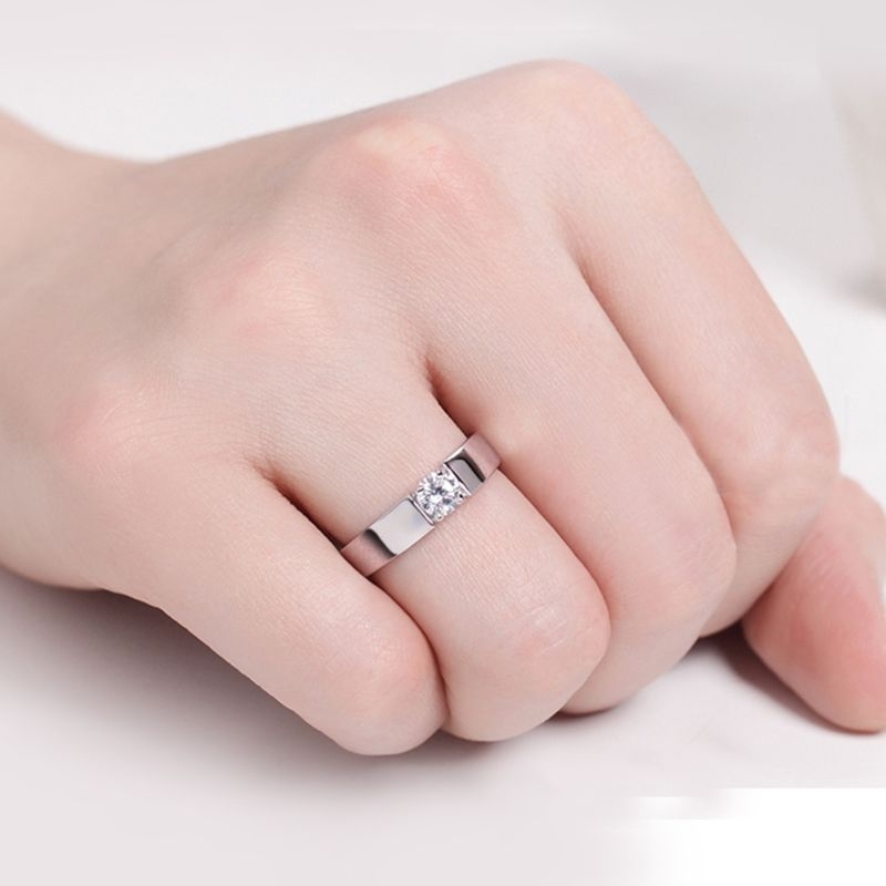 Žiedas iš 925 sidabro, U formos dizainas, poliruota elektroplakavimo danga, prekinis ženklas Unique, saldus stilius