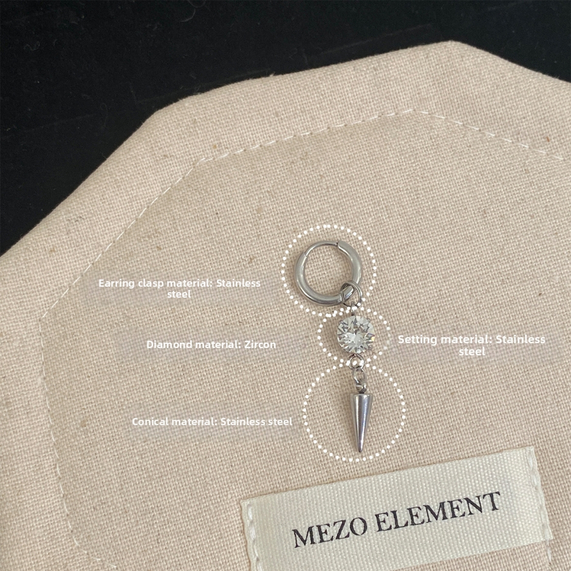 Geometrické náušnice z nerezovej ocele s diamantovými akcentmi, unisex