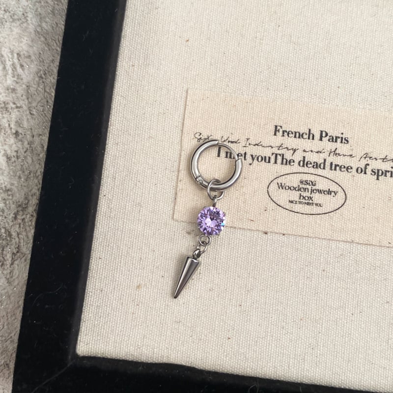 Geometriai rozsdamentes acél fülbevalók gyémánt díszítéssel, uniszex