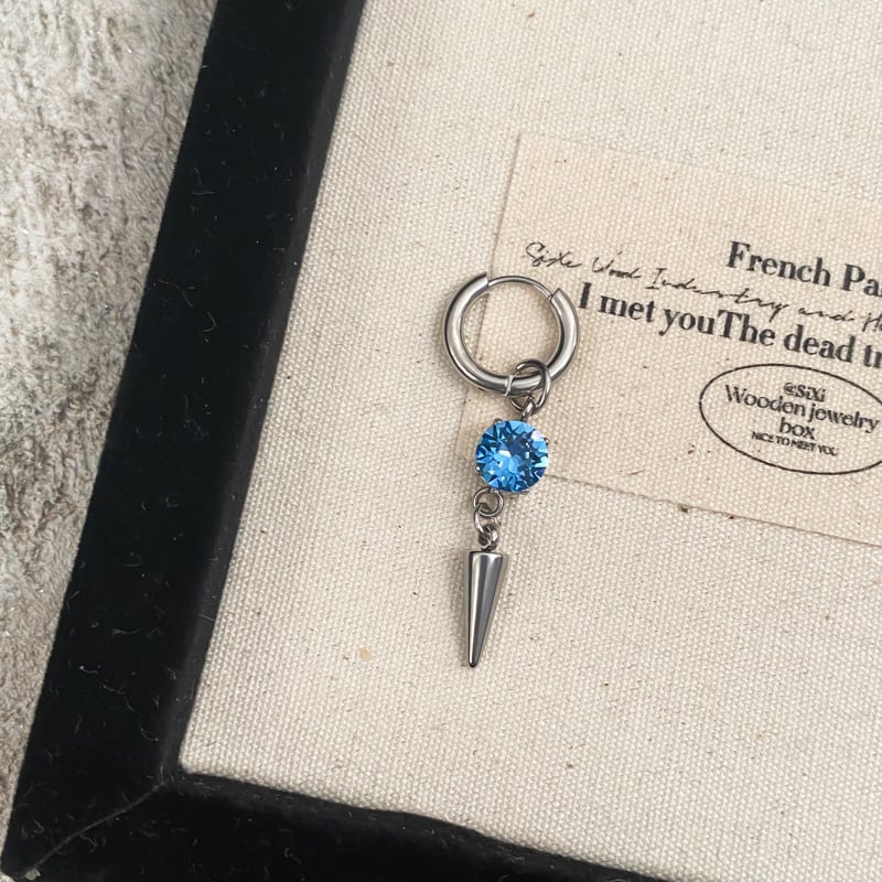 Geometriai rozsdamentes acél fülbevalók gyémánt díszítéssel, uniszex