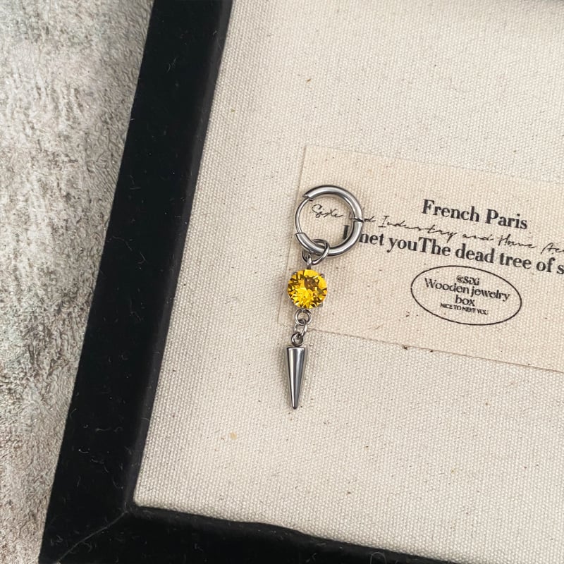 Geometriai rozsdamentes acél fülbevalók gyémánt díszítéssel, uniszex