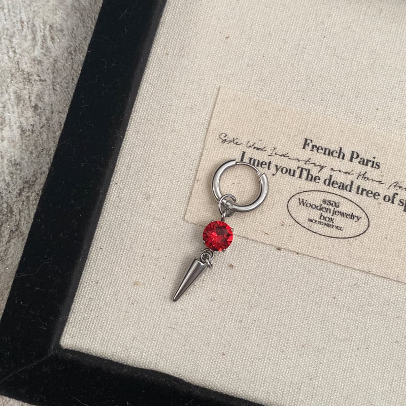 Geometriai rozsdamentes acél fülbevalók gyémánt díszítéssel, uniszex