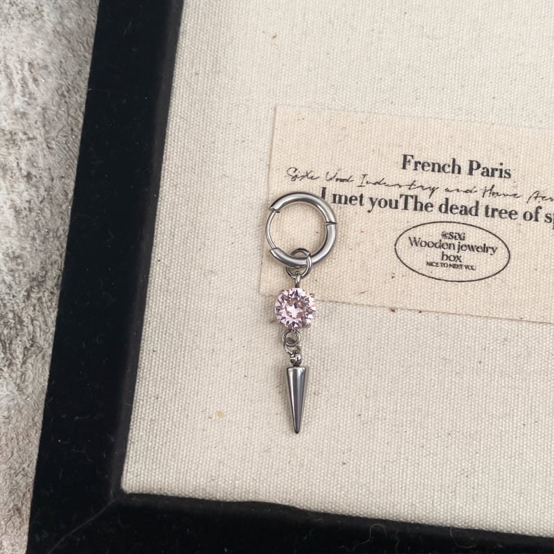 Geometriai rozsdamentes acél fülbevalók gyémánt díszítéssel, uniszex