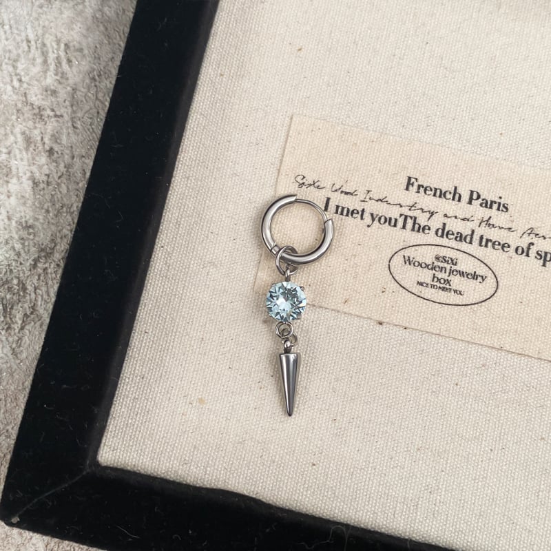 Geometriai rozsdamentes acél fülbevalók gyémánt díszítéssel, uniszex