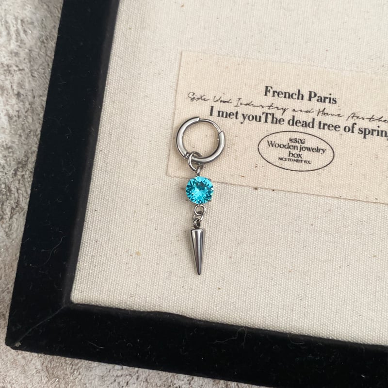 Geometriai rozsdamentes acél fülbevalók gyémánt díszítéssel, uniszex