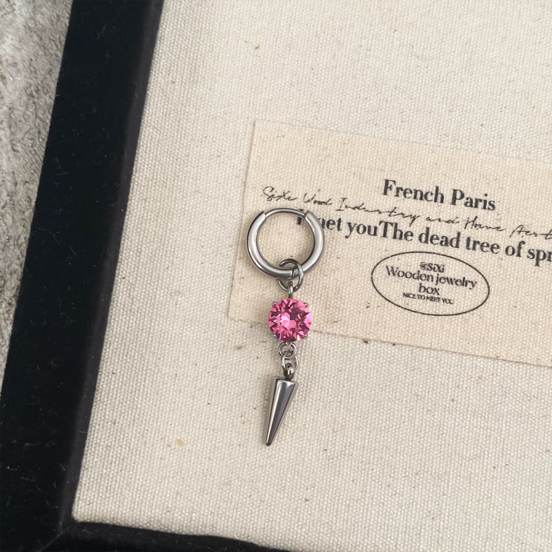 Geometriai rozsdamentes acél fülbevalók gyémánt díszítéssel, uniszex