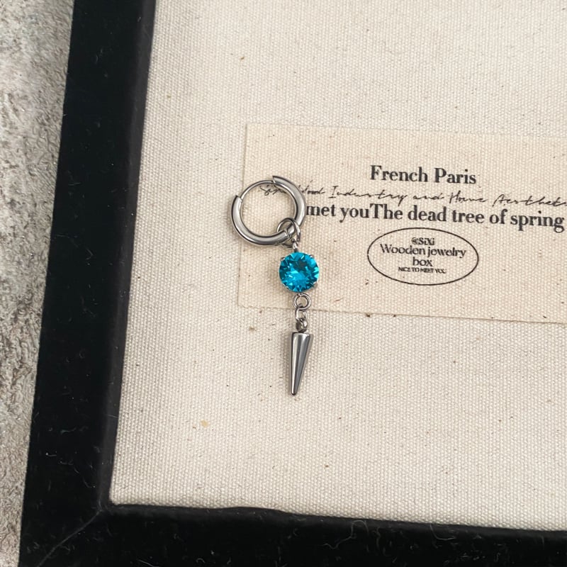 Geometriai rozsdamentes acél fülbevalók gyémánt díszítéssel, uniszex