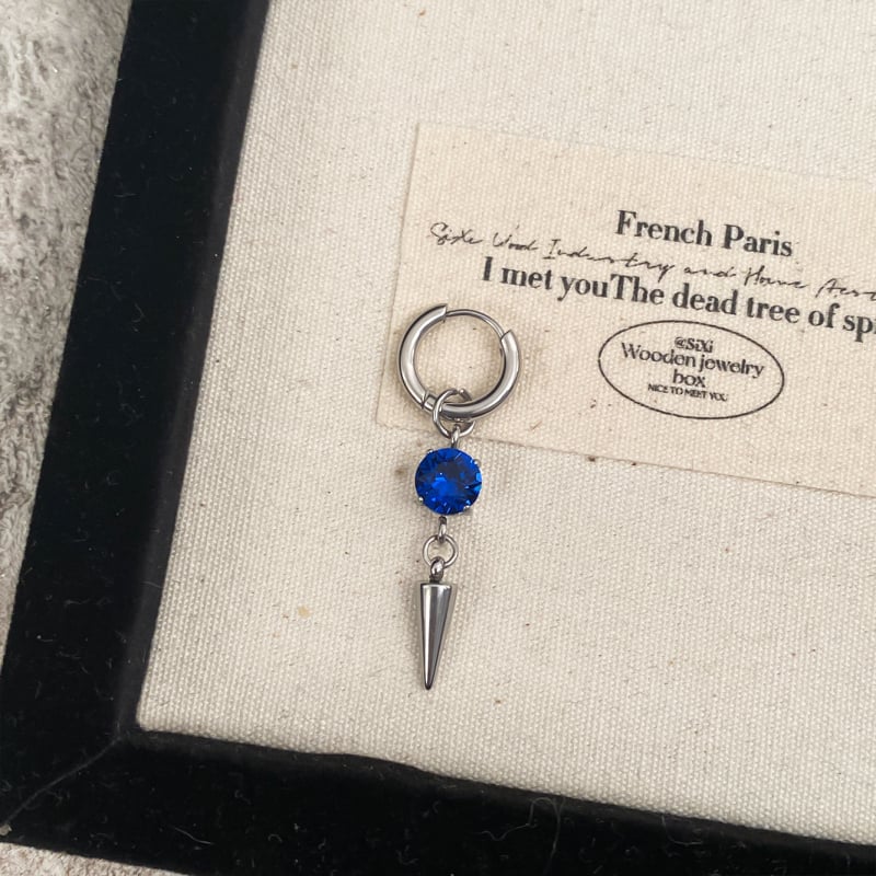 Geometriai rozsdamentes acél fülbevalók gyémánt díszítéssel, uniszex