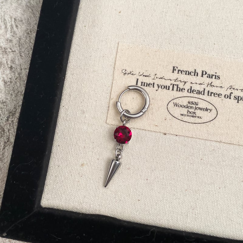 Geometriai rozsdamentes acél fülbevalók gyémánt díszítéssel, uniszex