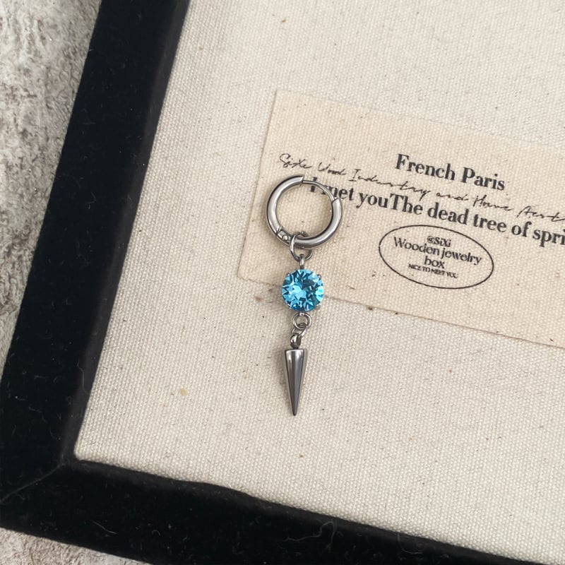 Geometriai rozsdamentes acél fülbevalók gyémánt díszítéssel, uniszex