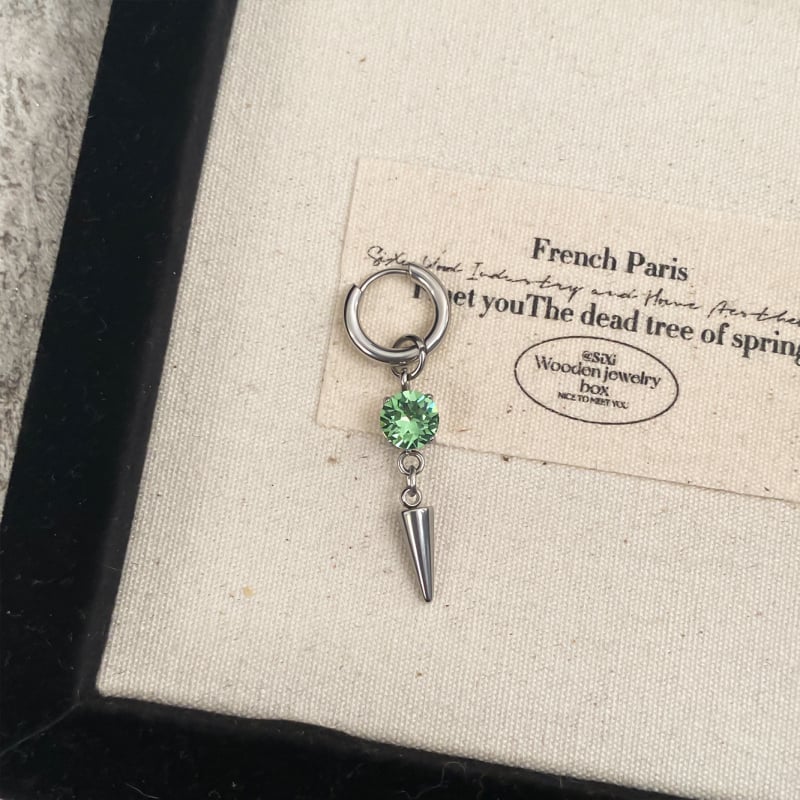 Geometriai rozsdamentes acél fülbevalók gyémánt díszítéssel, uniszex