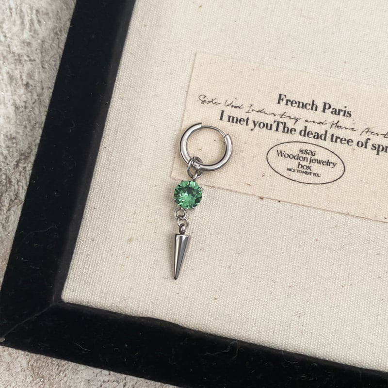 Geometriai rozsdamentes acél fülbevalók gyémánt díszítéssel, uniszex