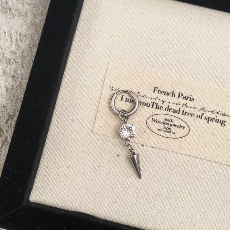 Geometriai rozsdamentes acél fülbevalók gyémánt díszítéssel, uniszex