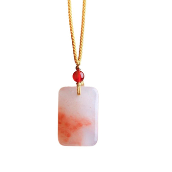 Fortune Jewelry privjesak, svilen nefrit Peach Blossom Brew, Prirodni kamen, Čistoća VVS, Geometrijski oblik, Novi kineski stil, Prilagodba dostupna