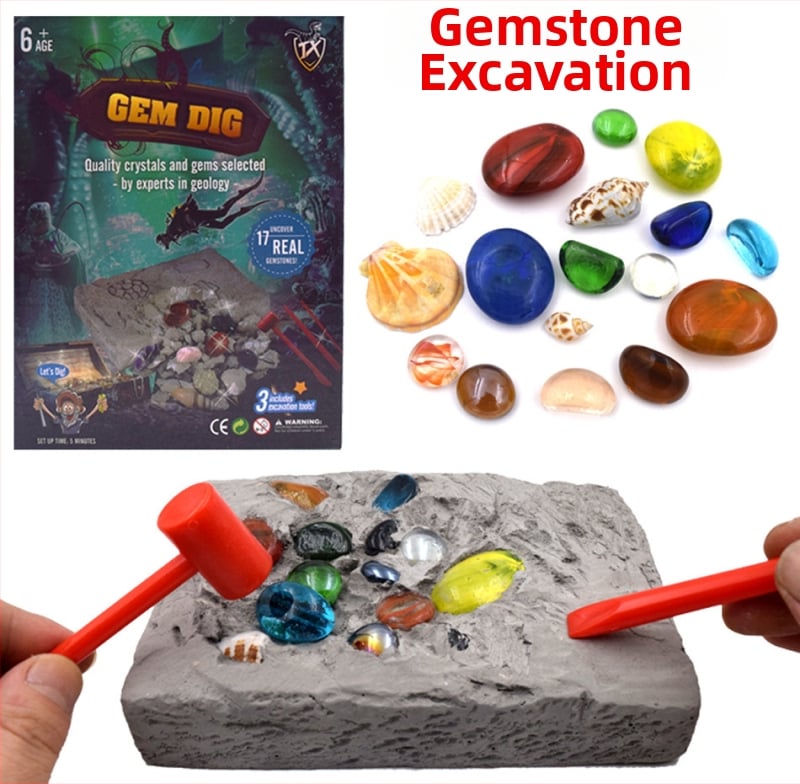 Археологическа игра за разкопки с гипсови камъни Pinot Archaeology (Произход: Zhejiang, Китай; Възраст: 7–14 години; Материал: гипс)