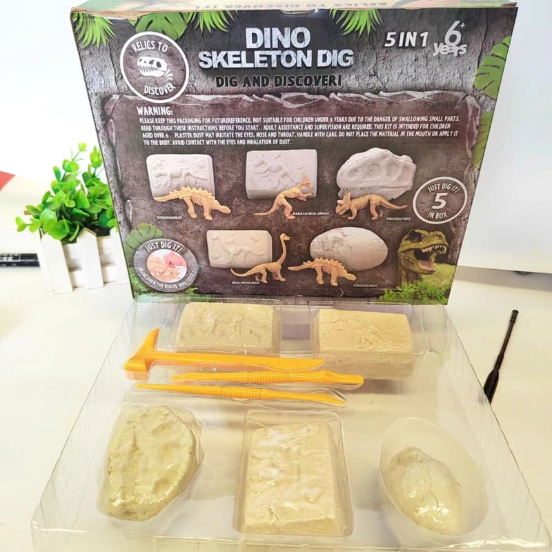 Археологическа игра за разкопки с гипсови камъни Pinot Archaeology (Произход: Zhejiang, Китай; Възраст: 7–14 години; Материал: гипс)