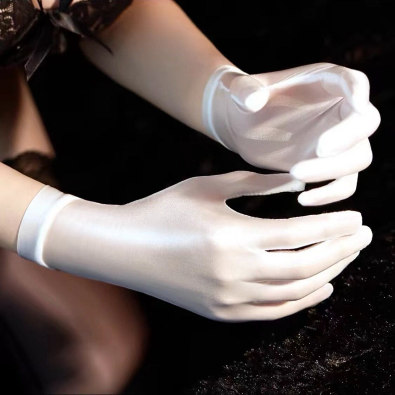 Дантелени ръкавици от мерсеризирана коприна, декоративни за жени