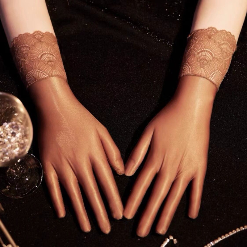 Дантелени ръкавици от мерсеризирана коприна, декоративни за жени
