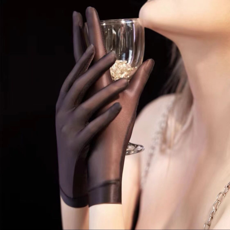 Дантелени ръкавици от мерсеризирана коприна, декоративни за жени