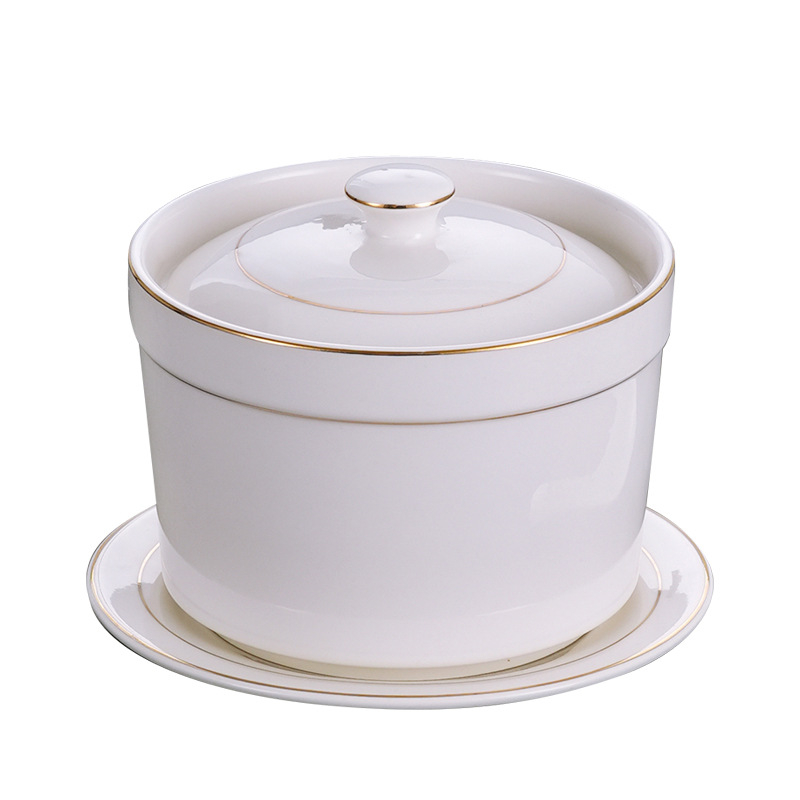 Portselanist kauss hotellidele, kaasaegse minimalistliku disainiga; sobib suppidele, hautistele ja aurutatud munadele; ärikingitus