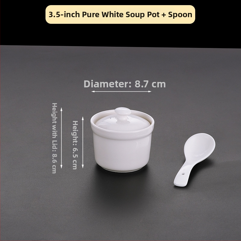 Portselanist kauss hotellidele, kaasaegse minimalistliku disainiga; sobib suppidele, hautistele ja aurutatud munadele; ärikingitus