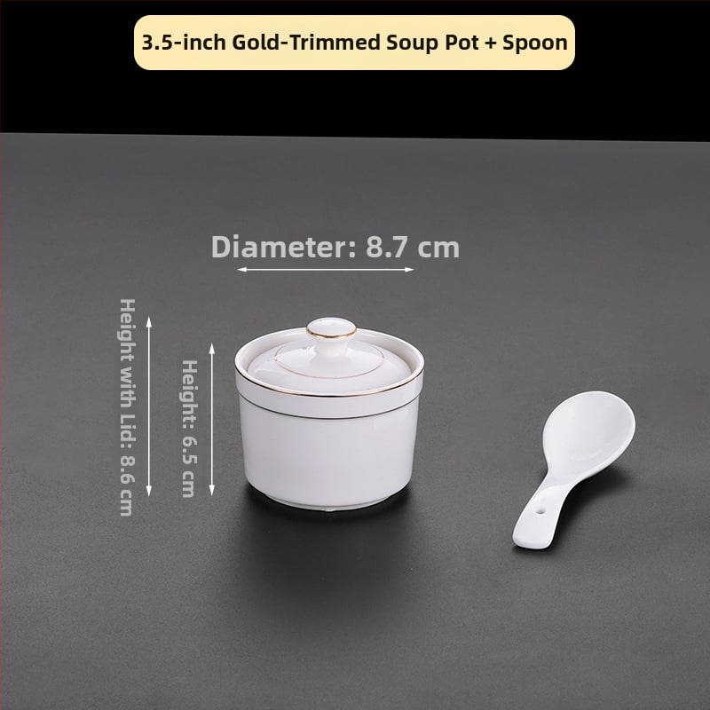 Portselanist kauss hotellidele, kaasaegse minimalistliku disainiga; sobib suppidele, hautistele ja aurutatud munadele; ärikingitus