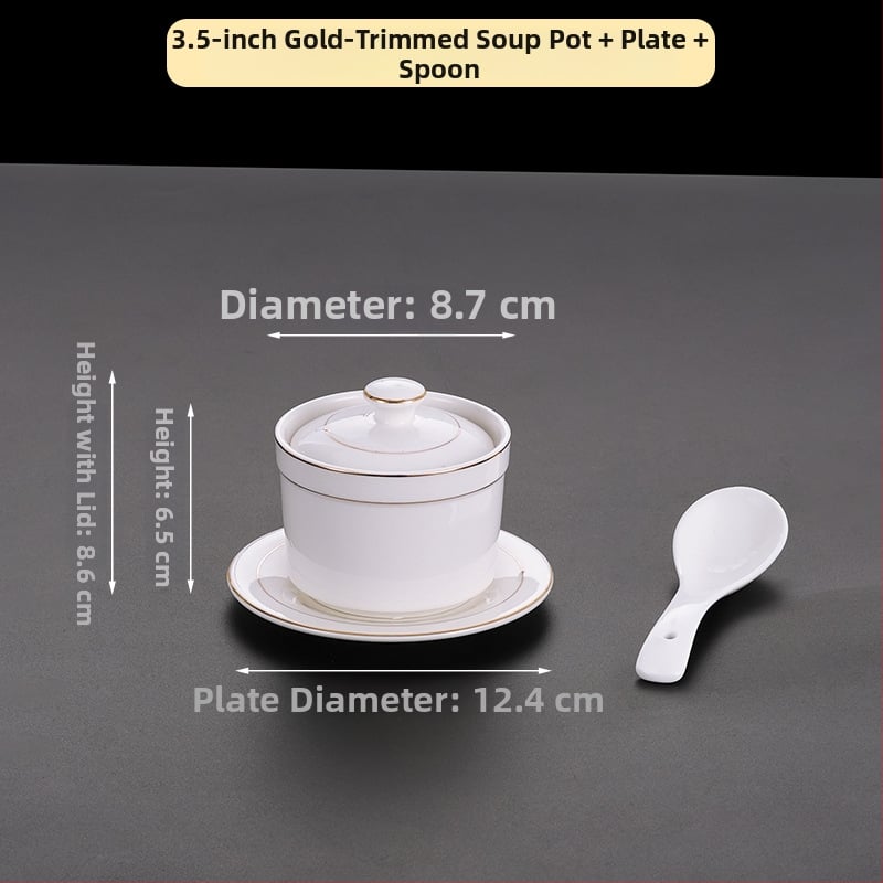 Portselanist kauss hotellidele, kaasaegse minimalistliku disainiga; sobib suppidele, hautistele ja aurutatud munadele; ärikingitus