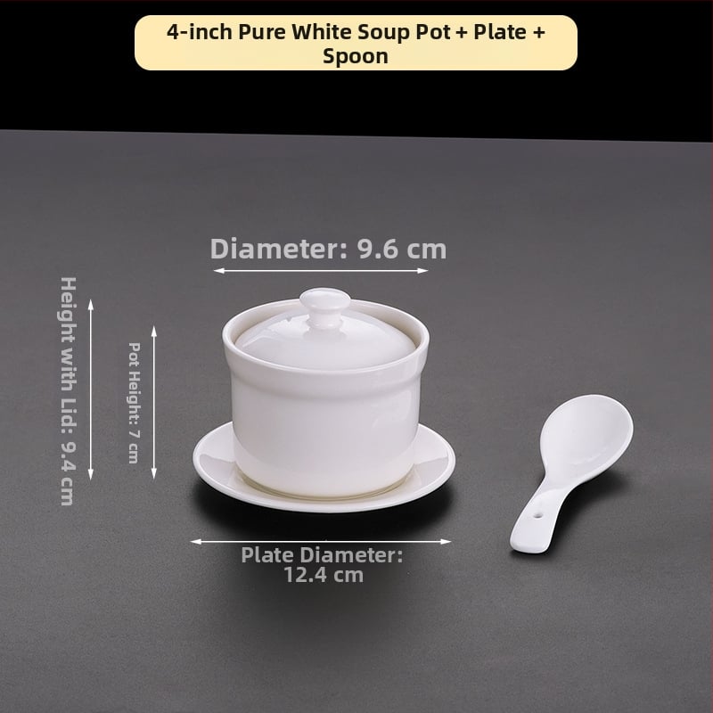 Portselanist kauss hotellidele, kaasaegse minimalistliku disainiga; sobib suppidele, hautistele ja aurutatud munadele; ärikingitus