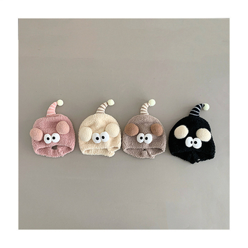 Téli pamut plüss baba sapka fülvédővel, kupola alakú fejfedő, szélvédett, 6–12 hónapos és 1–2 éves korig