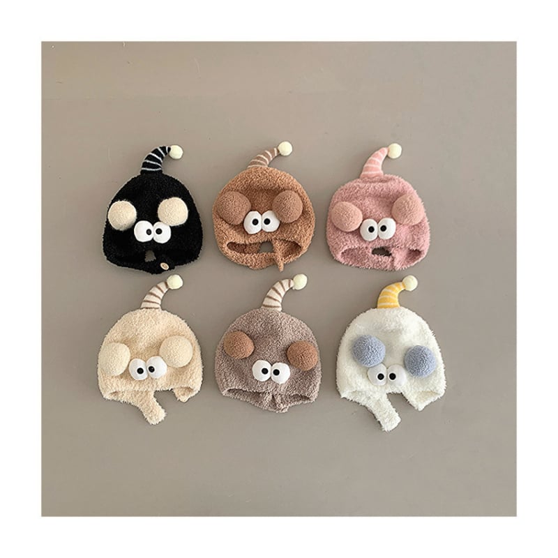 Téli pamut plüss baba sapka fülvédővel, kupola alakú fejfedő, szélvédett, 6–12 hónapos és 1–2 éves korig