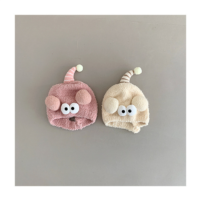 Téli pamut plüss baba sapka fülvédővel, kupola alakú fejfedő, szélvédett, 6–12 hónapos és 1–2 éves korig