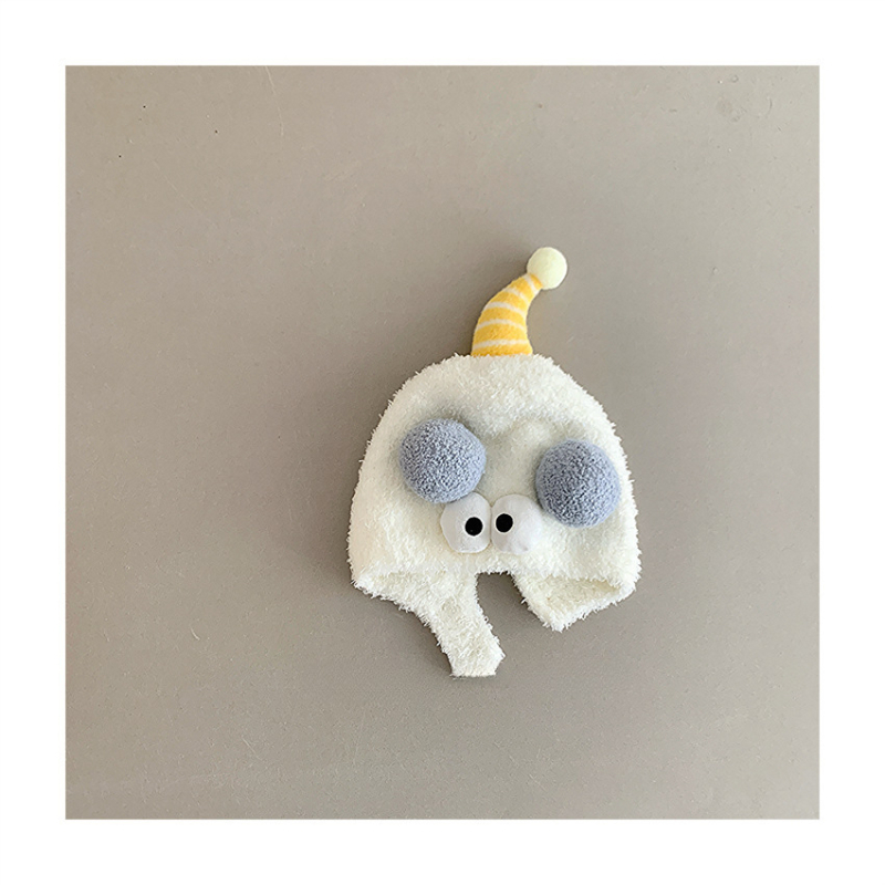 Téli pamut plüss baba sapka fülvédővel, kupola alakú fejfedő, szélvédett, 6–12 hónapos és 1–2 éves korig