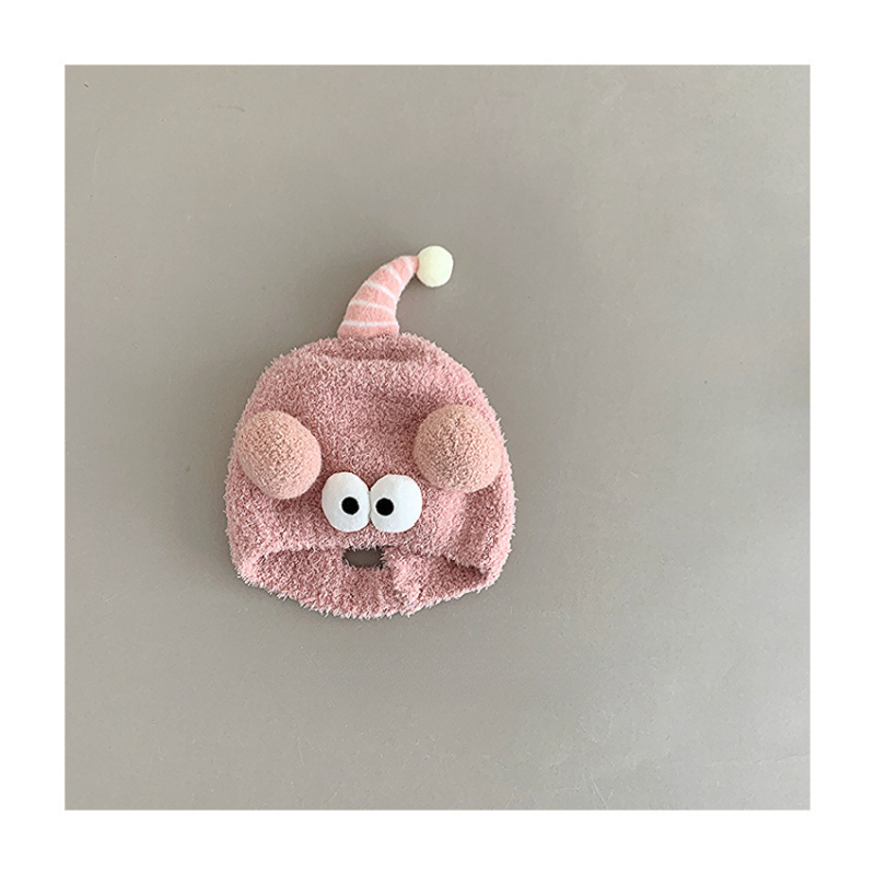 Téli pamut plüss baba sapka fülvédővel, kupola alakú fejfedő, szélvédett, 6–12 hónapos és 1–2 éves korig