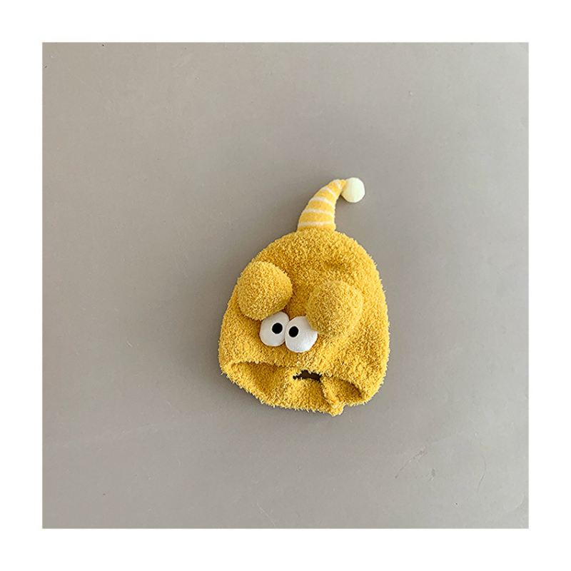 Téli pamut plüss baba sapka fülvédővel, kupola alakú fejfedő, szélvédett, 6–12 hónapos és 1–2 éves korig