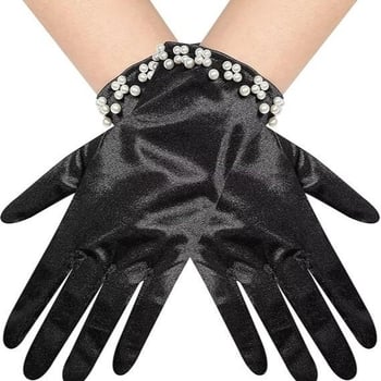 Булчински ръкавици с перли и мъниста — къс стил, оригинален дизайн за жени