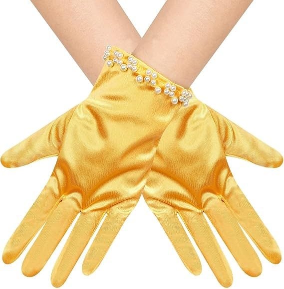 Булчински ръкавици с перли и мъниста — къс стил, оригинален дизайн за жени