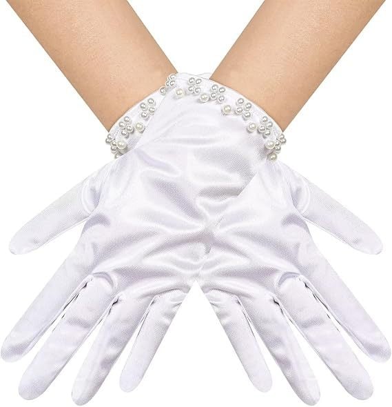 Булчински ръкавици с перли и мъниста — къс стил, оригинален дизайн за жени