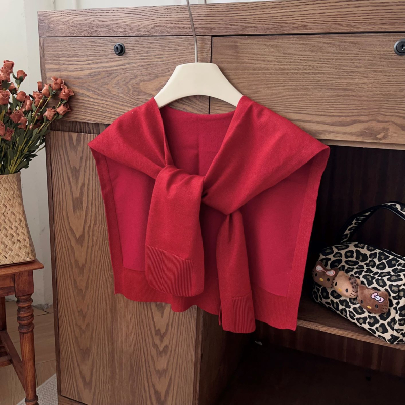Accesoriu de șal – tricotat în stil coreean, senzație premium; pentru toate anotimpurile; personalizabil; lansat primăvara 2025 (Material: Lână; Sezone: toate anotimpurile; Personalizare: Da; Lansare: Primăvara 2025)