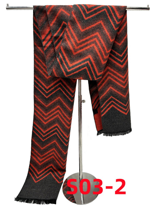 Muški šal - imitacija kašmira, Warp knitting, termalno, zima 2024, srednja duljina