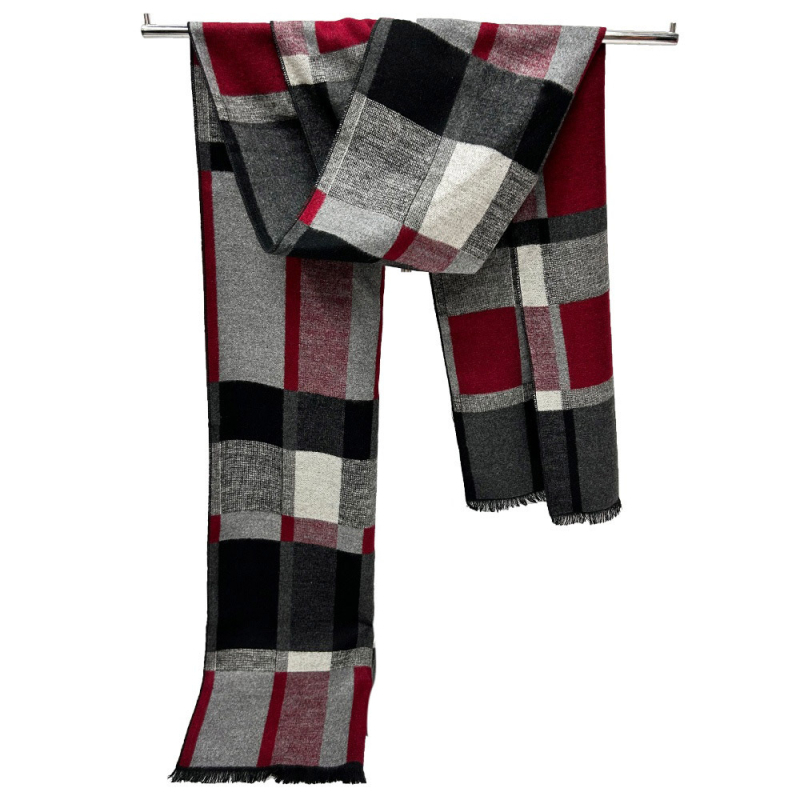 Muški šal - imitacija kašmira, Warp knitting, termalno, zima 2024, srednja duljina