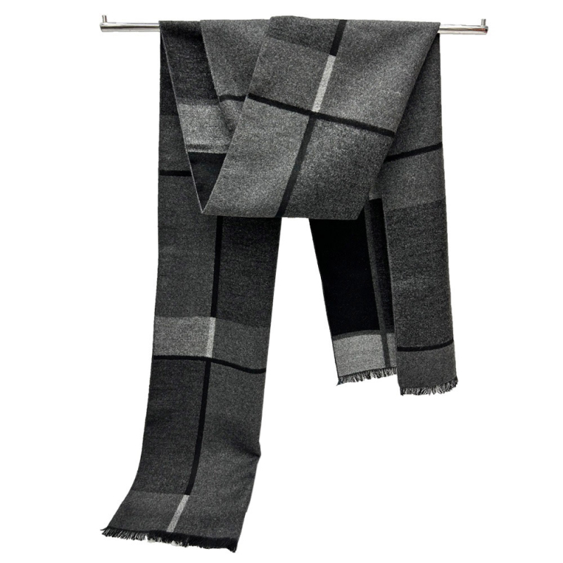 Muški šal - imitacija kašmira, Warp knitting, termalno, zima 2024, srednja duljina