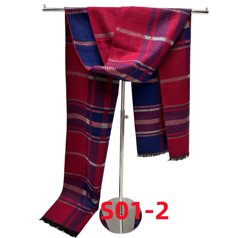 Muški šal - imitacija kašmira, Warp knitting, termalno, zima 2024, srednja duljina