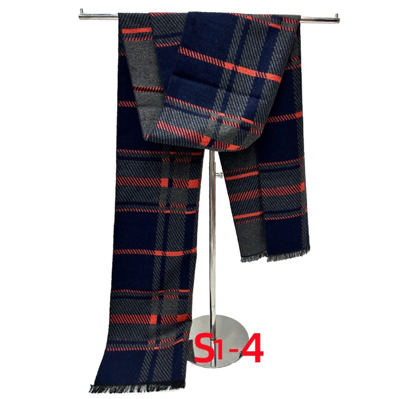 Muški šal - imitacija kašmira, Warp knitting, termalno, zima 2024, srednja duljina