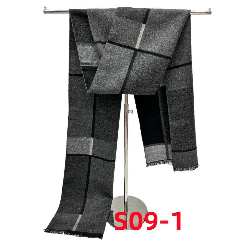 Muški šal - imitacija kašmira, Warp knitting, termalno, zima 2024, srednja duljina