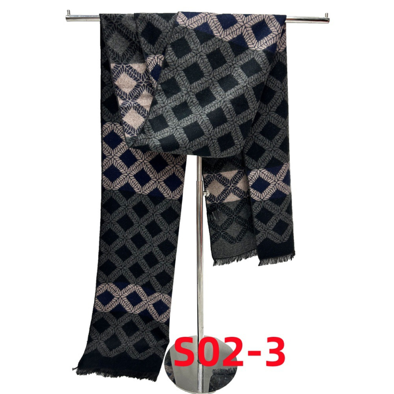 Muški šal - imitacija kašmira, Warp knitting, termalno, zima 2024, srednja duljina
