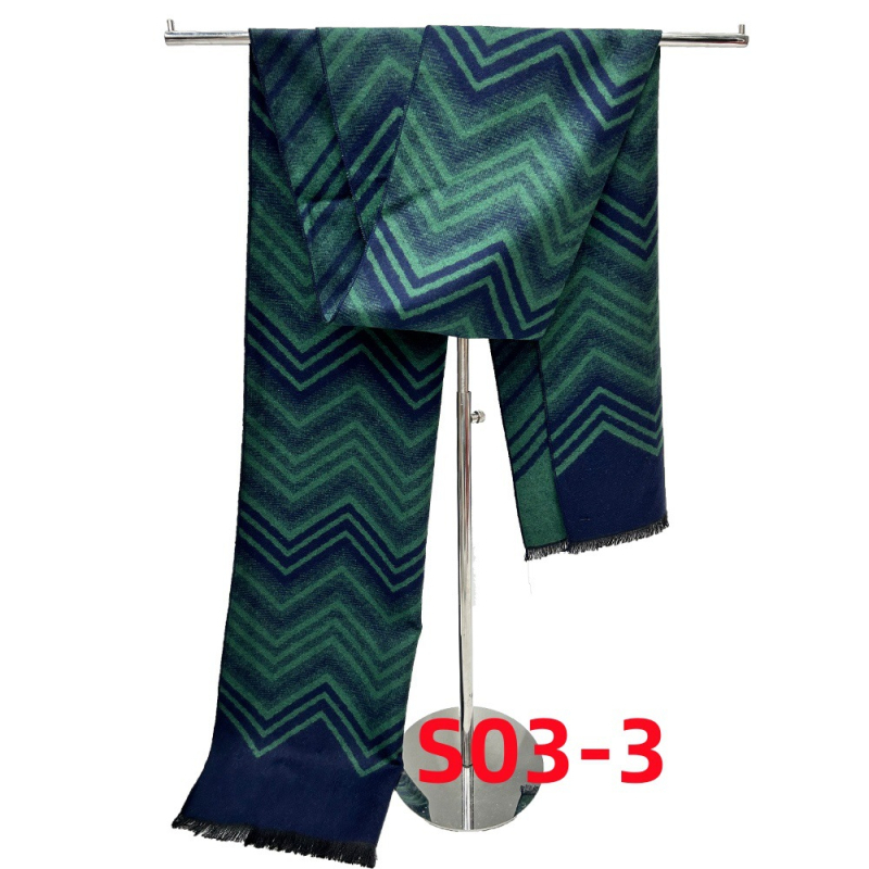 Muški šal - imitacija kašmira, Warp knitting, termalno, zima 2024, srednja duljina