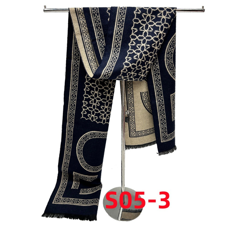 Muški šal - imitacija kašmira, Warp knitting, termalno, zima 2024, srednja duljina