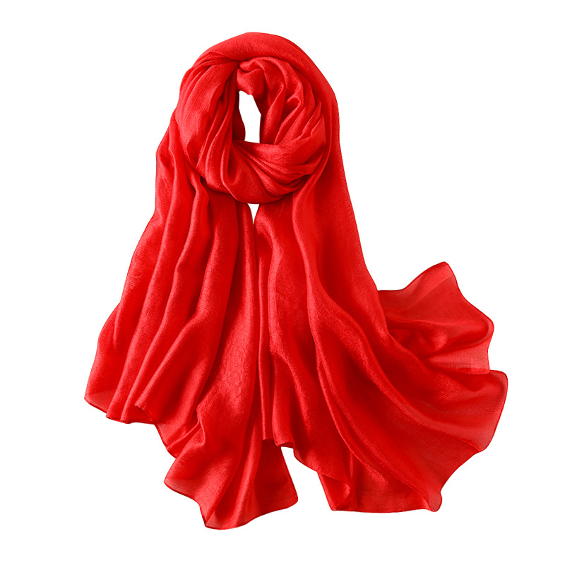 Šal od poliestera, jednofarbeni, lagani ljetni dodatak za žene, elegantan i jednostavan stil (Materijal: Poliester; Sastav: 100% Poliester; Tkanje: Warp knitting; Sezona: Ljeto; Namjena: Žene)