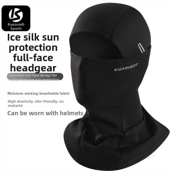 Dviračio kaukė, elastinio veliūro ir ice silk audinys, pilna veido apsauga nuo saulės, kvėpuojanti, unisex, prekinis ženklas Kuasuodt / Cross Speed Sports