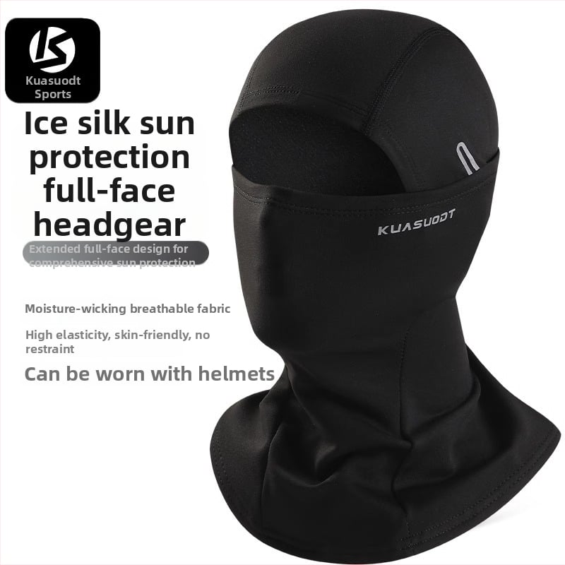 Dviračio kaukė, elastinio veliūro ir ice silk audinys, pilna veido apsauga nuo saulės, kvėpuojanti, unisex, prekinis ženklas Kuasuodt / Cross Speed Sports